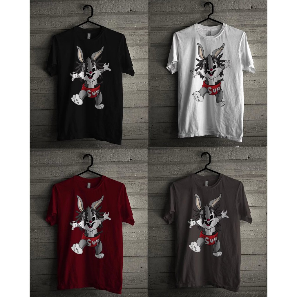 Kaos Baju Distro Kaos Atasan Wanita T-Shirt Kasual BUGS BUNNY SUPREME DeneiCollection