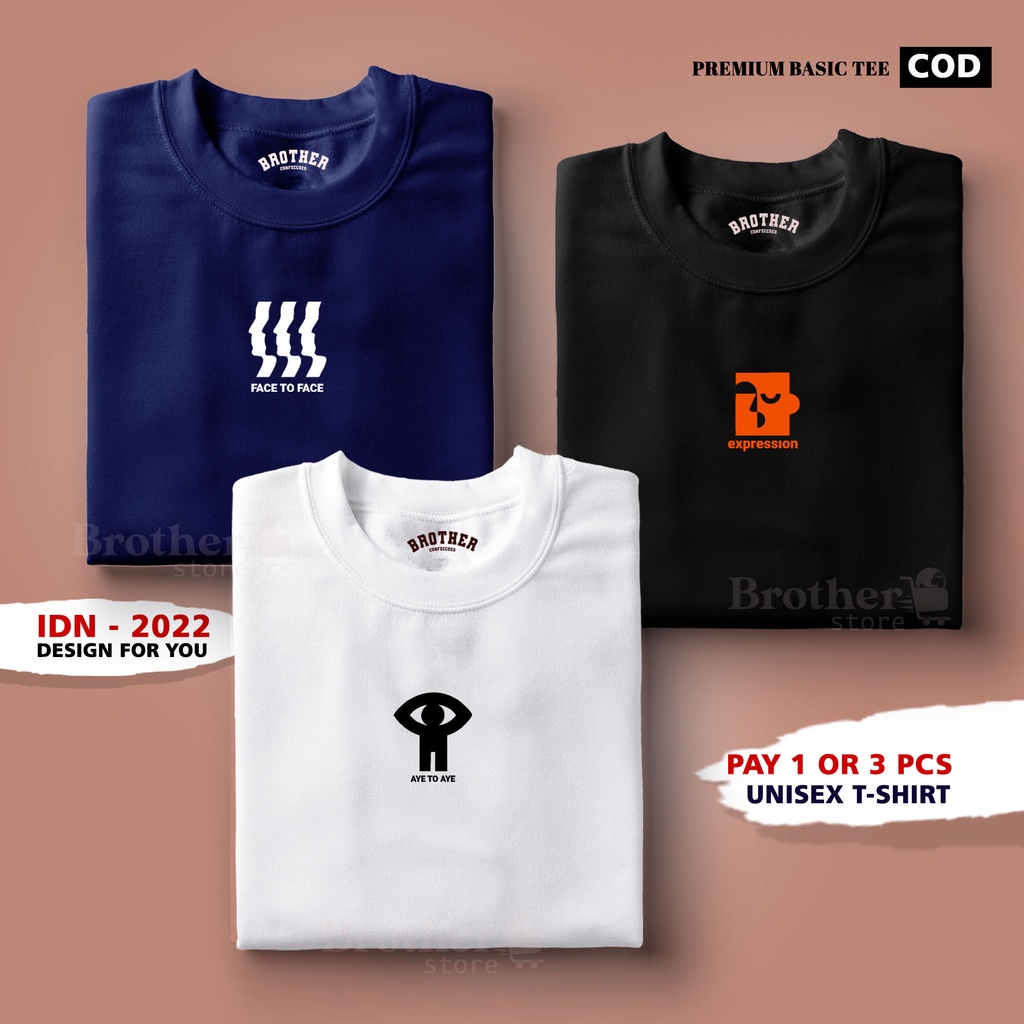 BUY 1 OR 3 PCS ( PROMO COD ) BROTHER STORE / Kaos Distro100% Catoon Combed 30s / EYE TO EYE