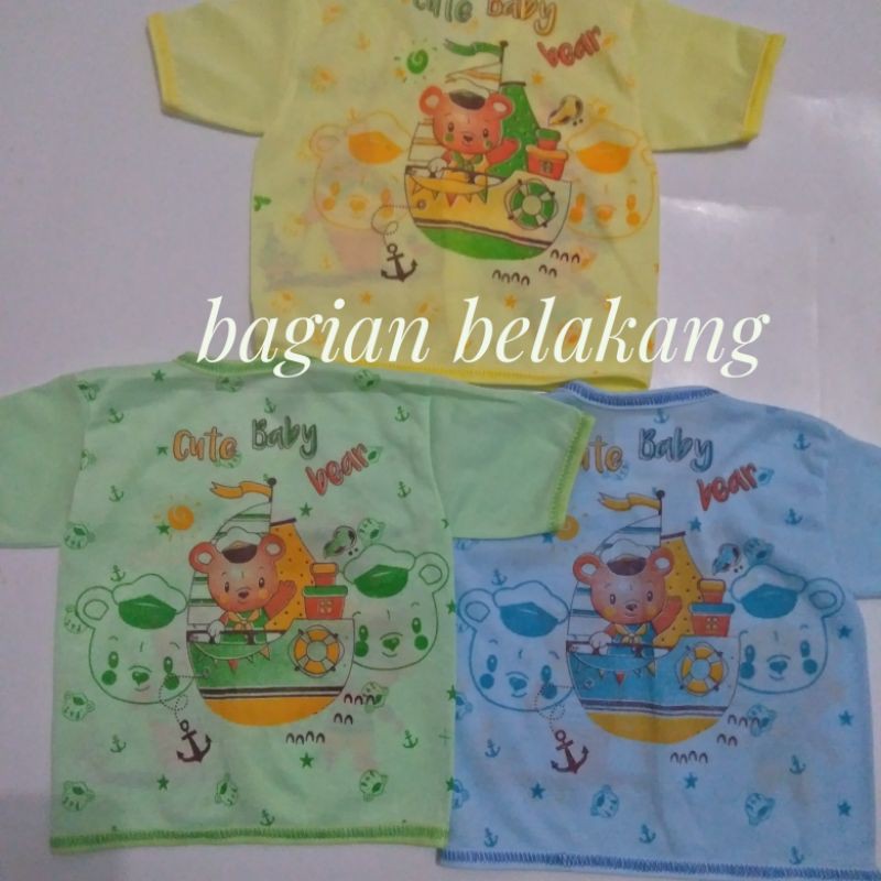 (12 pcs) baju bayi baru lahir tangan pendek sablon