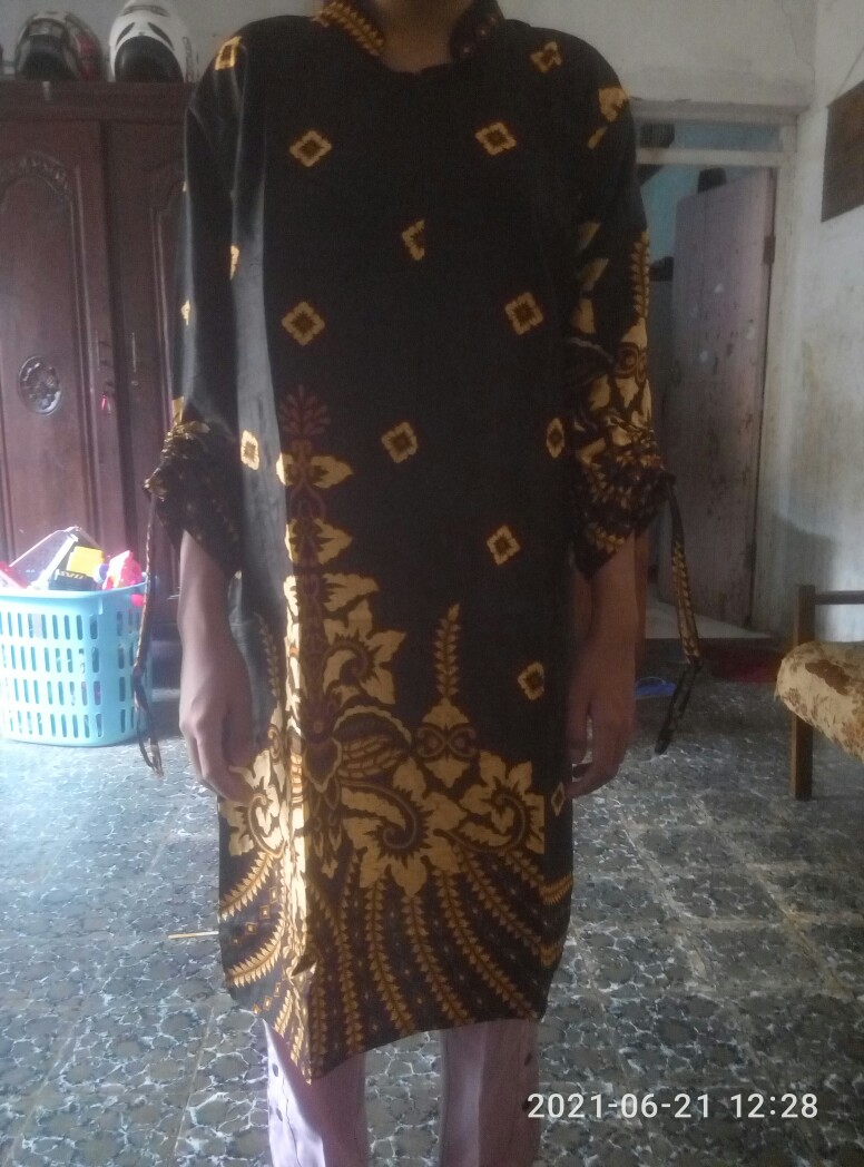 Batik Couple Keluarga Sania Ruffle Ori Ndoro Jowi Dnt Motif Sakura Merahh