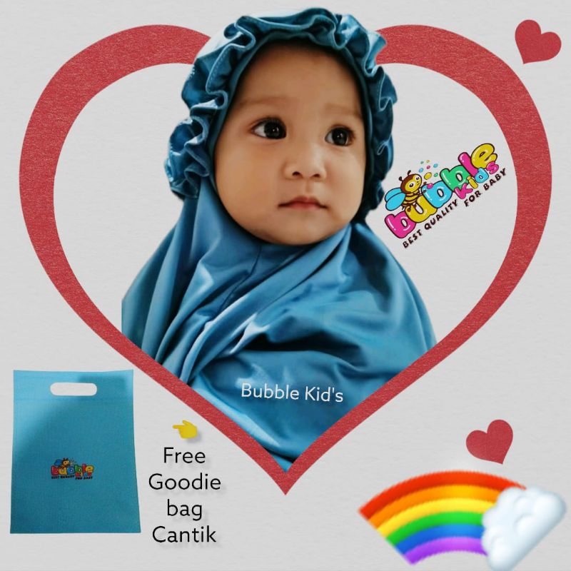 Mukena Anak Bayi Ruffle 2 Bulan - 3½ Tahun Katun Spandek Jersey Adem Elastis Fashion Muslim Perempuan Lucu Renda Brukat