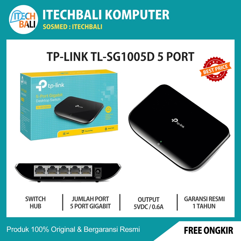 SWITCH HUB TP-LINK TL-SG1005D 5 Port | ITECHBALI