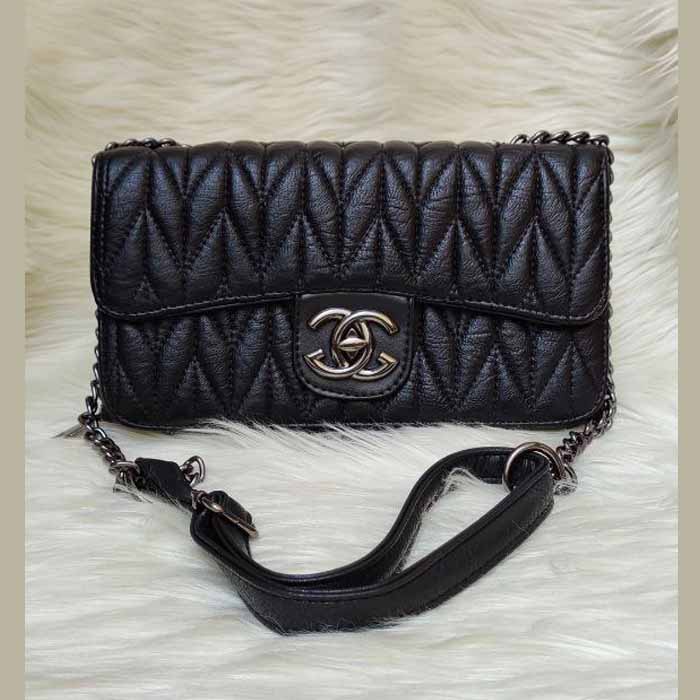 Tas Chanel Wanita Perempuan Cewek Import Bahan Kulit Tas Selempang Dompet Samping Jinjing Bahu Tebal
