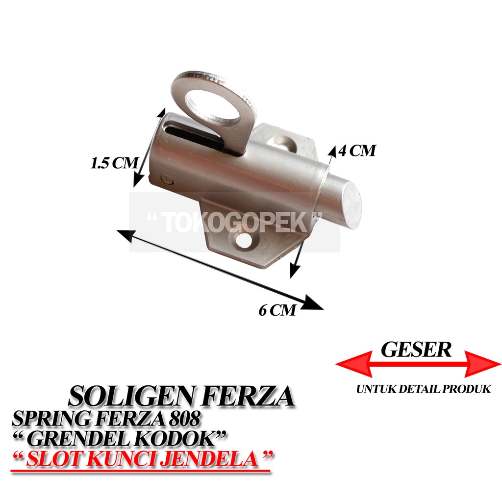 FERZA SPRING KNIP 808 - GRENDEL KODOK - SLOT JENDELA BULAT BAHAN TEBAL