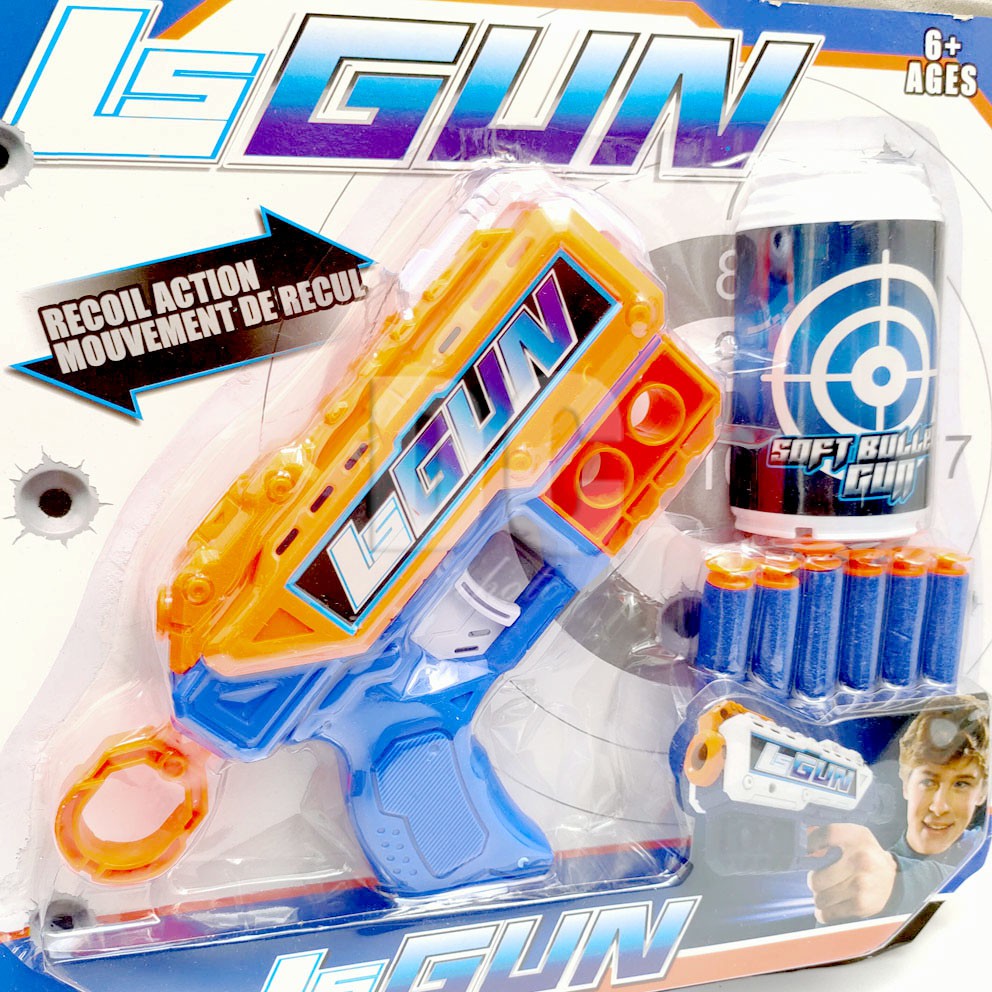 LS Gun LG8 Mainan Blaster Nerf Dart Tembak Peluru Gabus