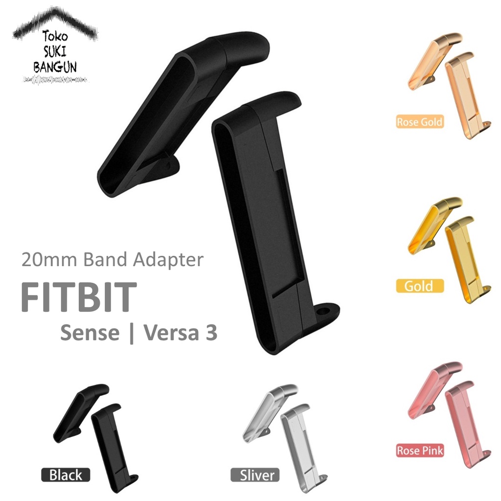 ADAPTER Strap Fitbit Sense &amp; Versa 3 Band Connector Metal Stainless Steel