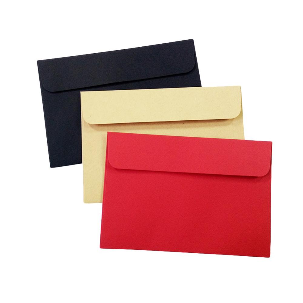 Nickolas1 Amplop Simplicity Vintage Hitam Merah Untuk Sekolah Kantor Bisnis Stationary Kraft Paper Letter Supplies