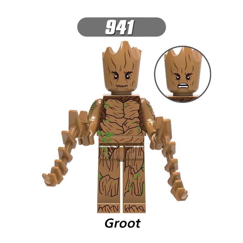 Mainan Action Figure Groot Minifigures Vision Falcon Iron Man War Machine Soldier Bucky Marvel X0217 Untuk Hadiah