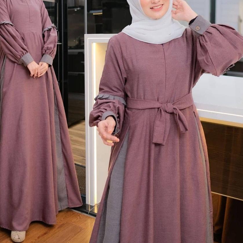 Baju Gamis Syari Muslim Murah Wanita Remaja Terbaru Shinta Maxy Dress Katun Supernova Kekinian DFH