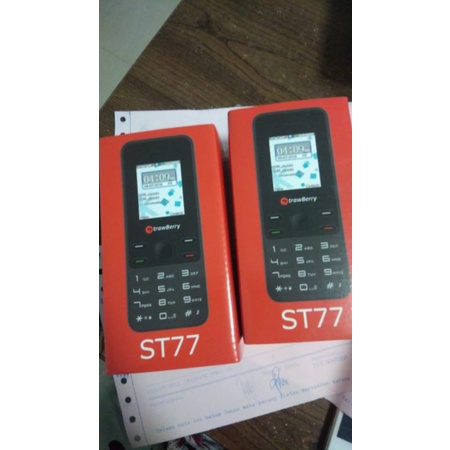 HP STRAWBERRY ST77 NEW REBORN BARU MURAH LENGKAP BOX BATERAI CHARGER CAS ORI ASLI GARANSI RESMI 2SIM