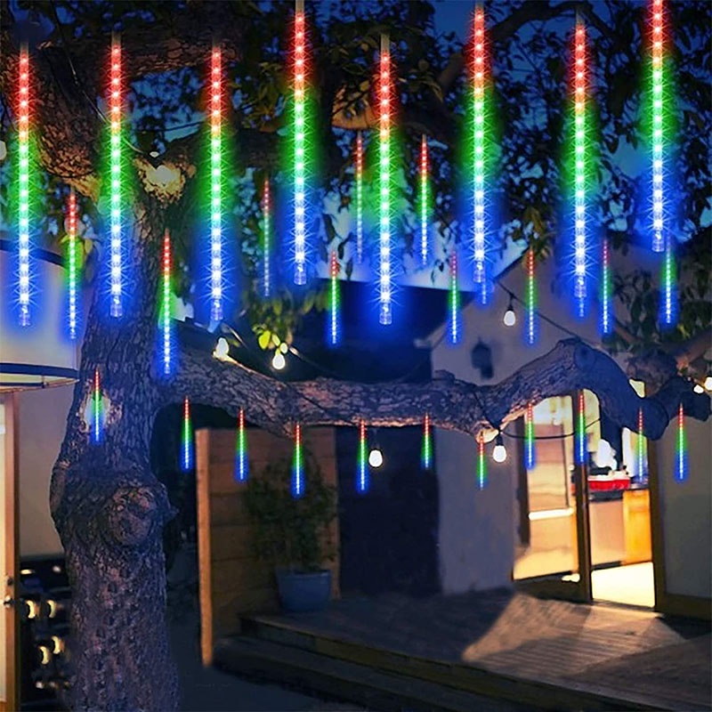 Lampu String Led 8 Tabung 30 / 50cm Tenaga Surya Anti Air Untuk Dekorasi Taman / Natal