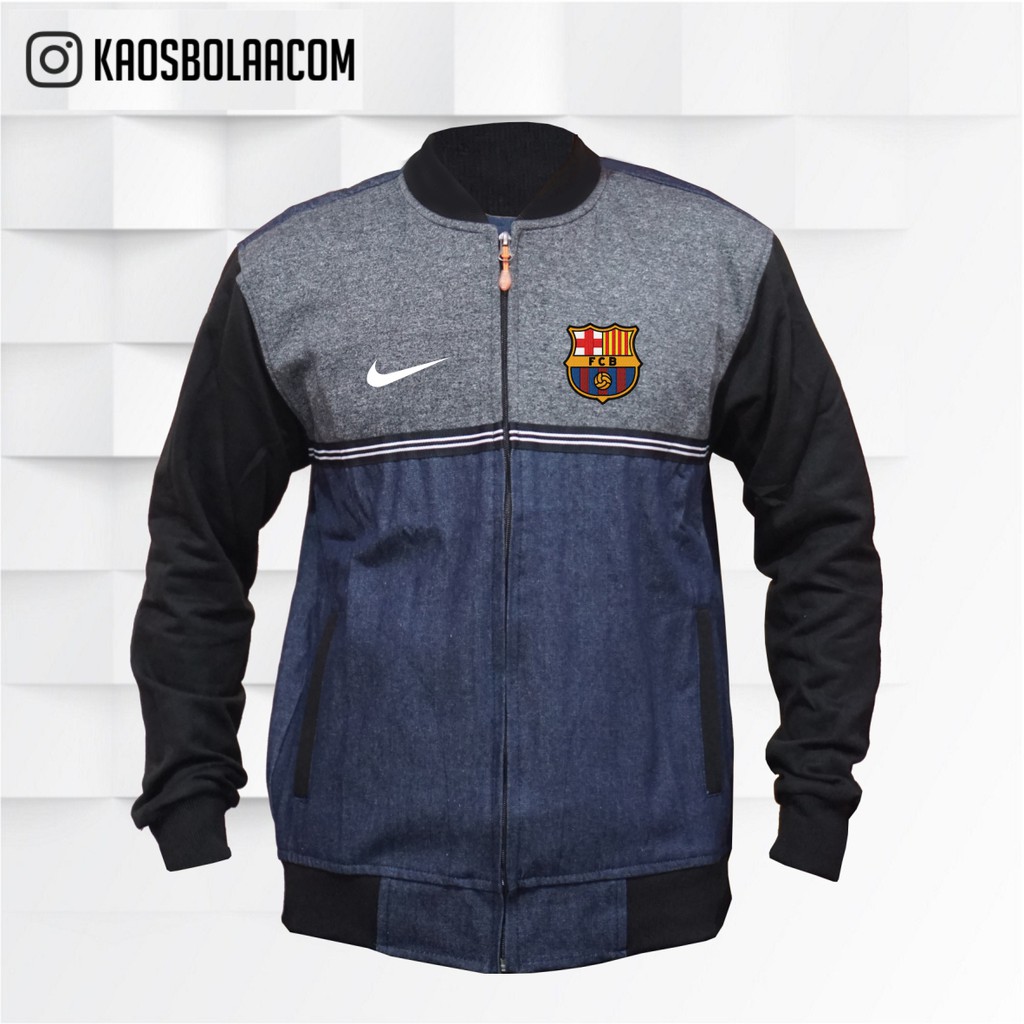 Jaket Varsity Denim Barca