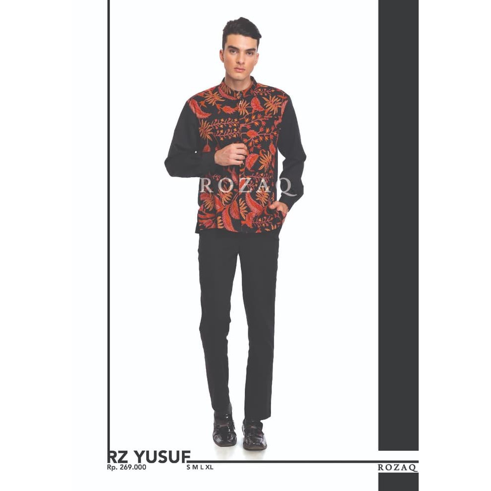 SHASMIRA RZ YUSUF BAJU KOKO ATASAN MUSLIM PRIA - Hitam, m