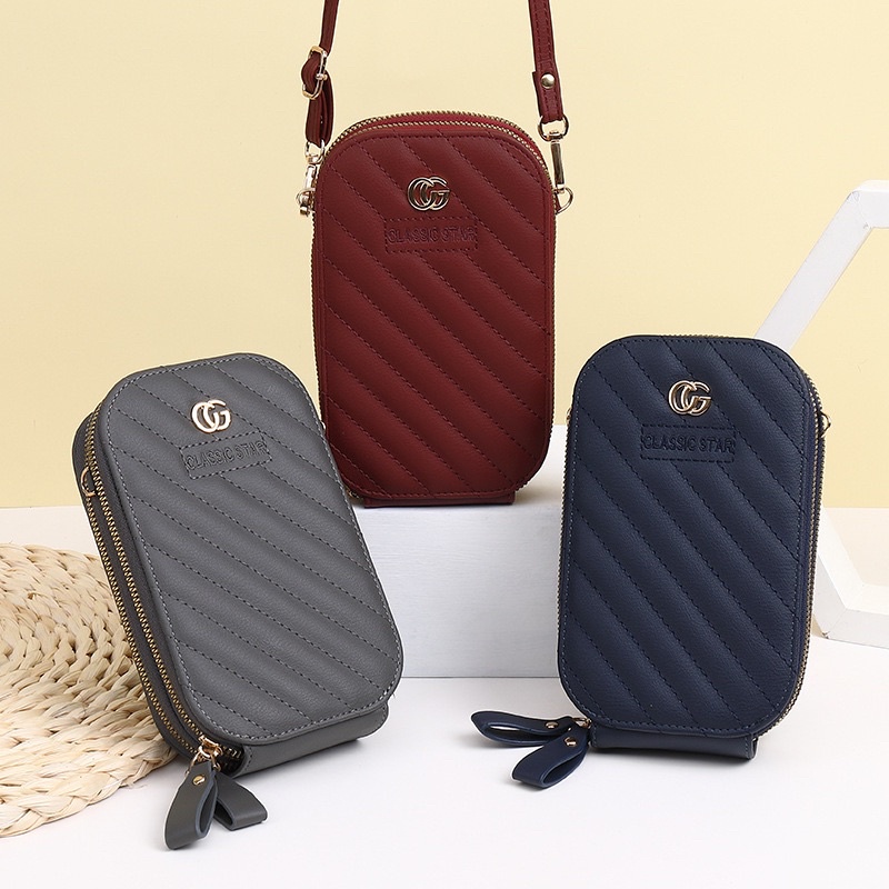 Tas Selempang Kulit Wanita Tas Kecil Dompet Hp Cewek Sling Bag C287