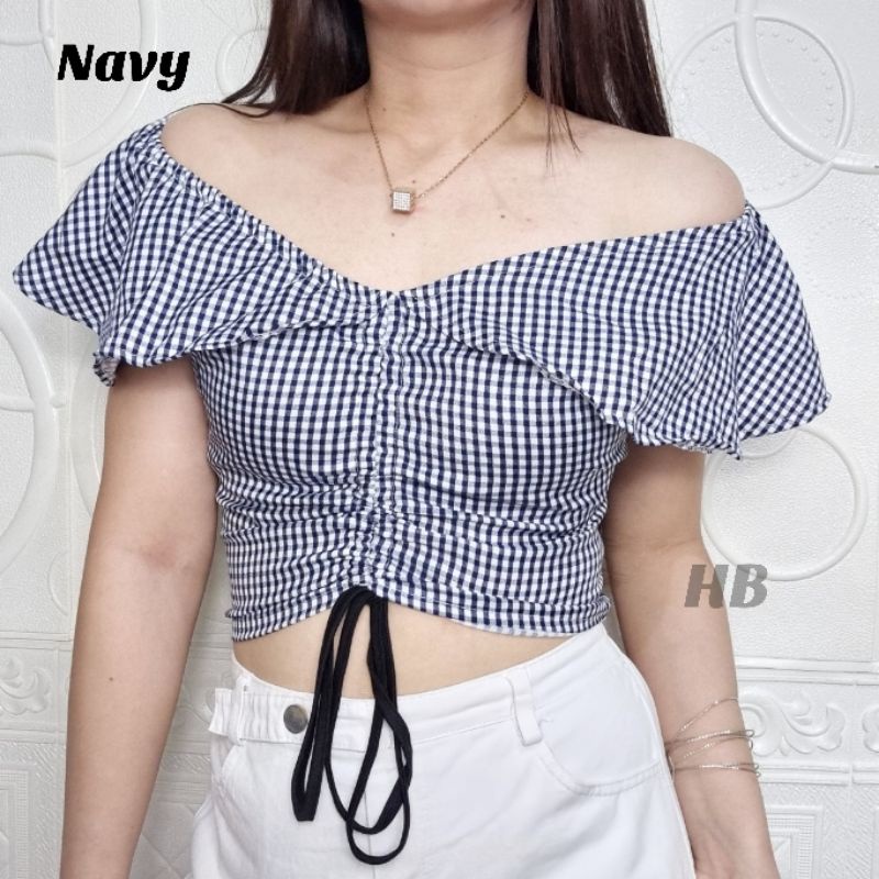 HAWAIIAN BANANA / CROP TOP SABRINA / IMPORT BANGKOK / BAHAN SAKILA PRINT