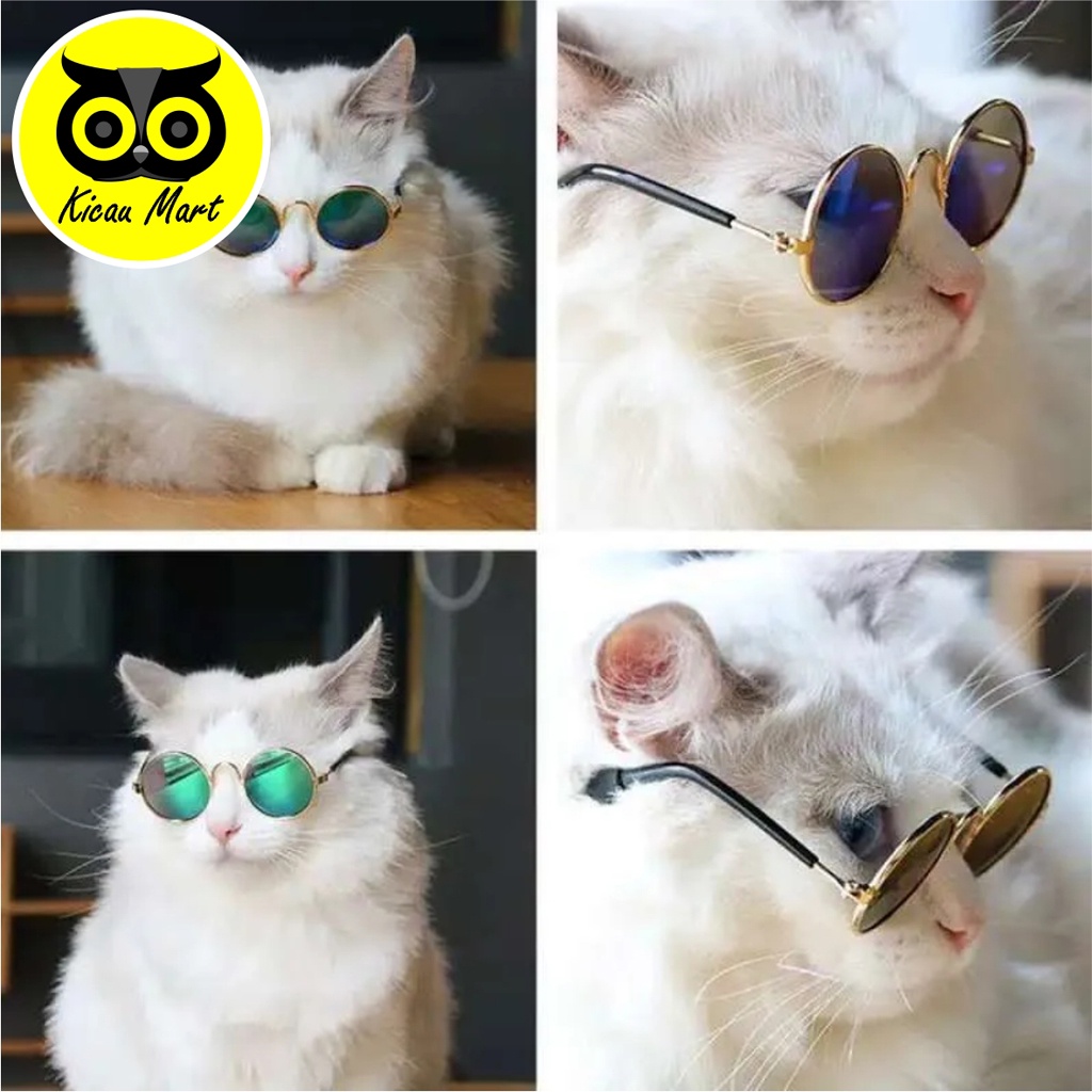 Kacamata Kucing Kaca Mata Kucing Anjing Monyet Sun Glasses Anti UV Kacamata Hewan Keren Pet Properti Pelindung Mata Baju Topi Kucing Aksesoris Kaca mata Lucu  Alat Peraga Foto Anabul Kitten Puppy