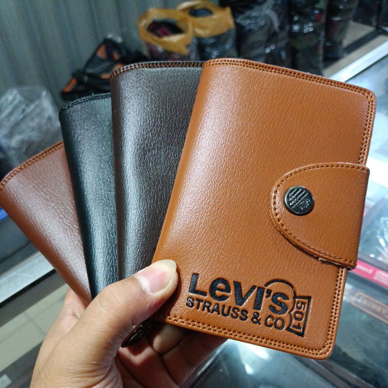 Dompet Lipat Pria Tanggung Kancing 156 || Dompet Pria Wanita Kulit Dallas