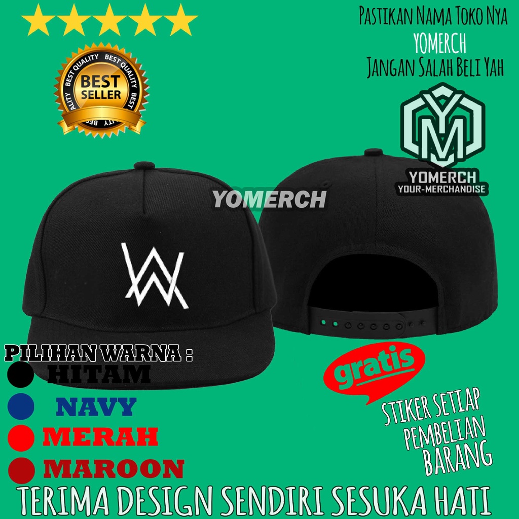 KEREN Topi Snapback Alan Walker / Dj Alan WALKER Simple  Pria Wanita Yomerch