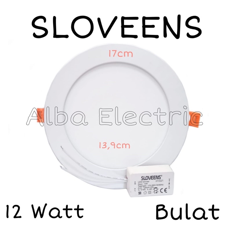 Lampu Downlight Panel LED 12 Watt Bulat SLOVEENS LED Panel 12 watt Bulat