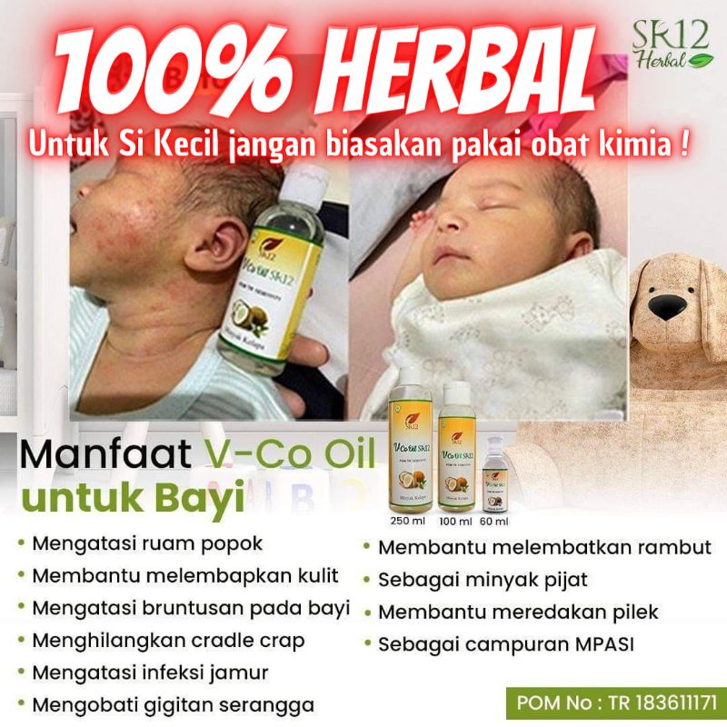 VCO Bayi - Obat Gatal Gatal - Biang Keringat - Ruam Popok Bayi - Obat Ruam Merah 100% Herbal dan Aman  - VCO virgin coconut oil / Vico oil sr12
