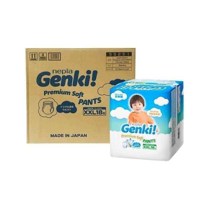 NEPIA GENKI XXL ISI 18 / GENKI XXL18 / 1 DUS ISI 6 PACK / 1 KARTON