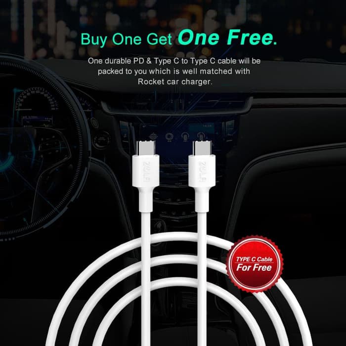 ZOLA Rocket Car Charger Power Delivery 18W & Qualcomm Quick Charge 3.0