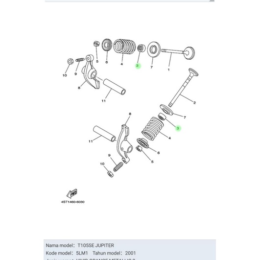 SEAL SIL KLEP JUPITER Z NEW  JUPITER Z BURHAN JUPITER VEGA R NEW JUPITER ASLI ORI YAMAHA 5ER E2119 / 5ER WB034 00