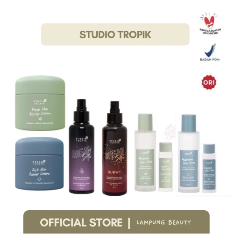 Studio tropik setting spray dream setter probiome hebitus tonic toner30ml & 100ml