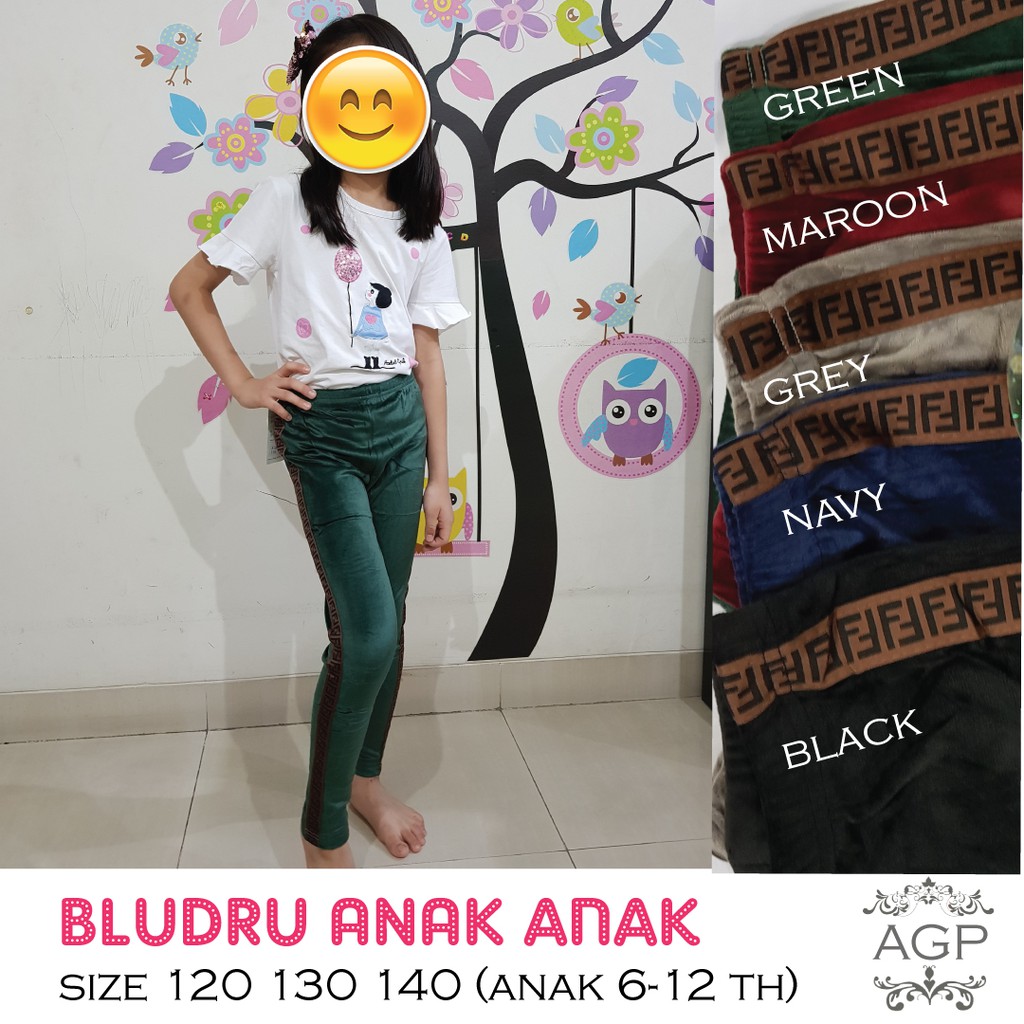 COD Celana Legging bludru  Velvet anak tanggung size 120 
