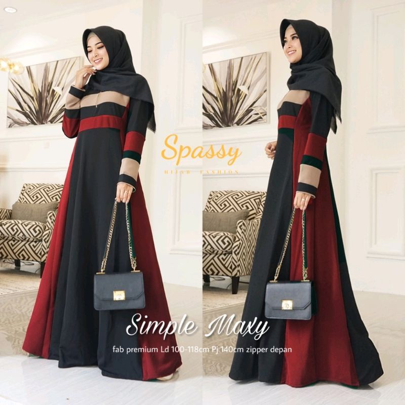 dress remaja muslim simple maxy dress