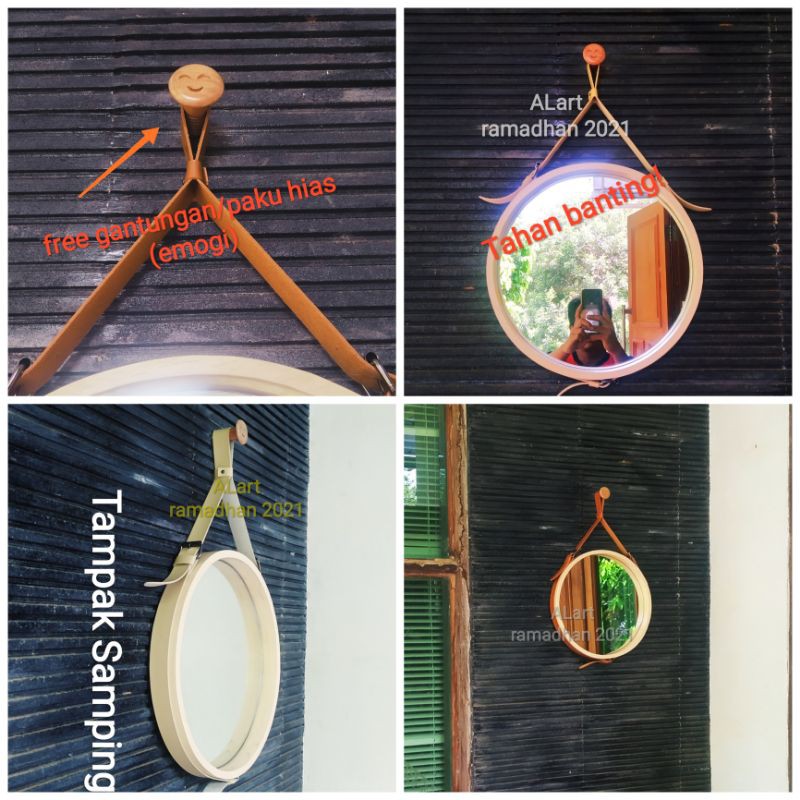 Cermin dinding bulat | Cermin bulat | Cermin hias | gantung/minimalis