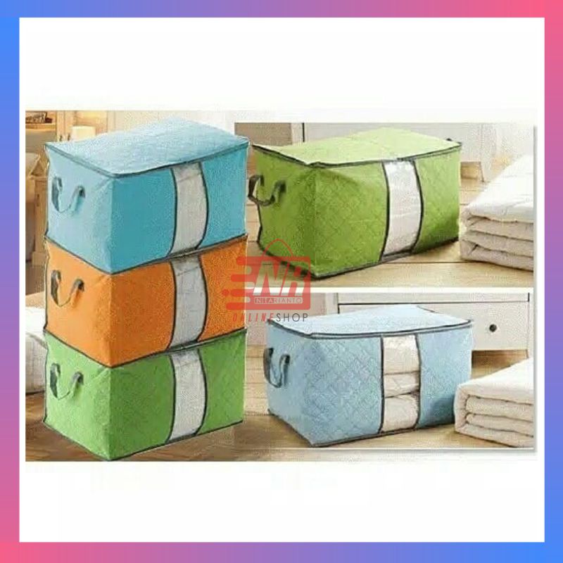 Storage box tidur/tempat penyimpanan selimut/storage bag/bag organizer/tas penyimpanan selimut baju