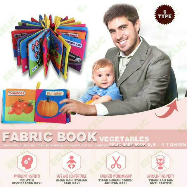 Buku Bayi Buku Bantal Bayi Mainan Edukasi BU04 Vegetables