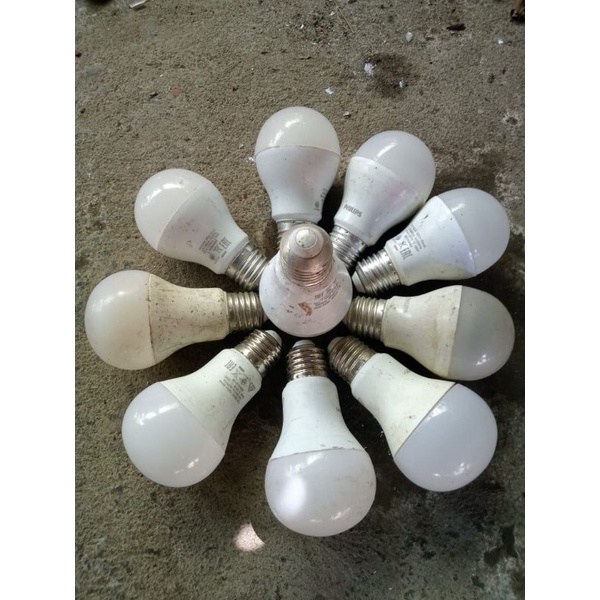 lampu led philips off ac dc bekas leher besar dan body bulat 4-5-9-10 12 watt
