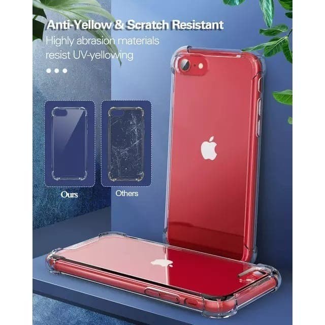 Soft Case Silikon Apple Iphone 7 Plus / 8 Plus dan Iphone 7 / 8 / Iphone SE 2020 / Iphone SE 2022 Bening Transparant Airbag Anti Crack TEbal