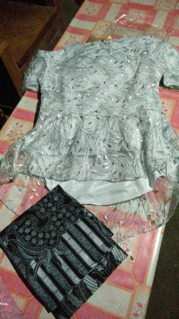 (termurah - Ori & Real Pic _6 Warna) Batik Couple Andhini Kebaya Couple Brukat Anabel - Bs073