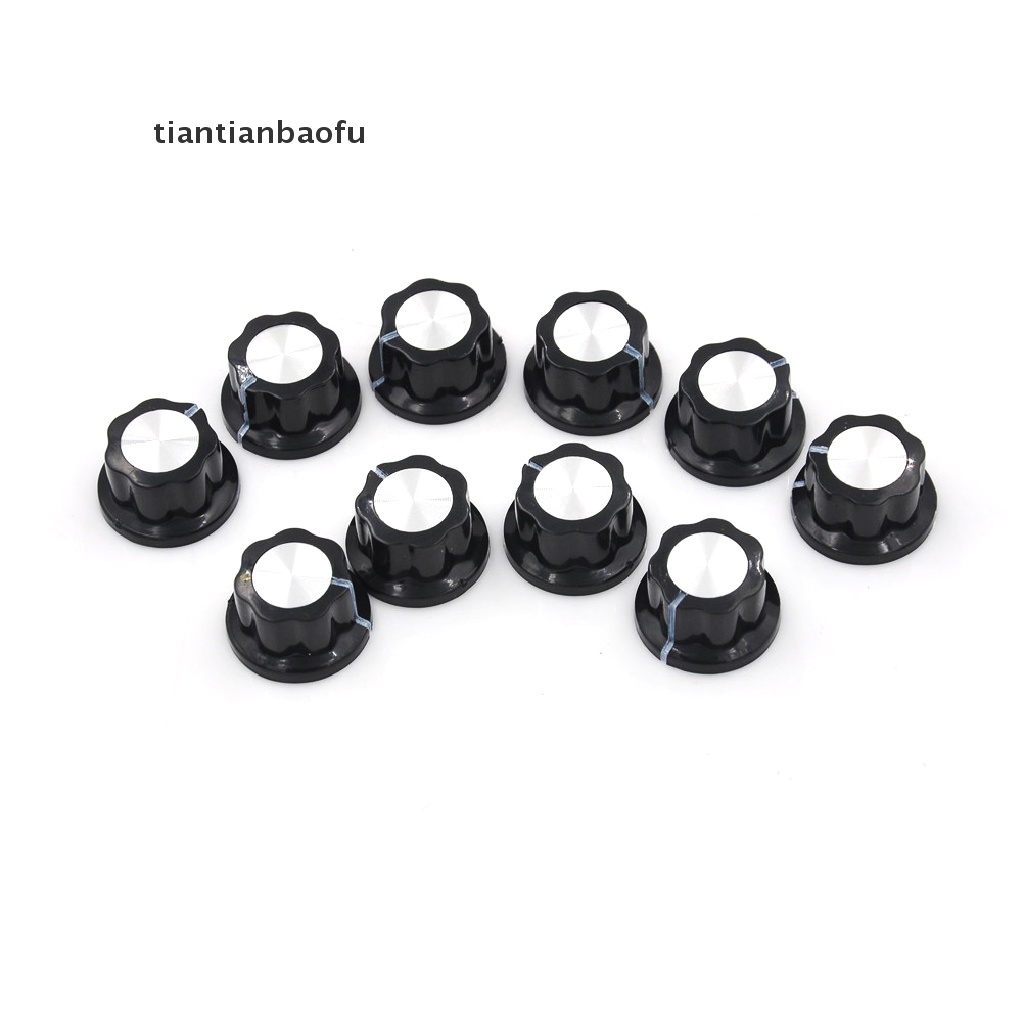 [tiantianbaofu] 10 Pcs Potentiometer Knob Rotary Control Turning Bakelite Knob Hole Dia 6mm Boutique