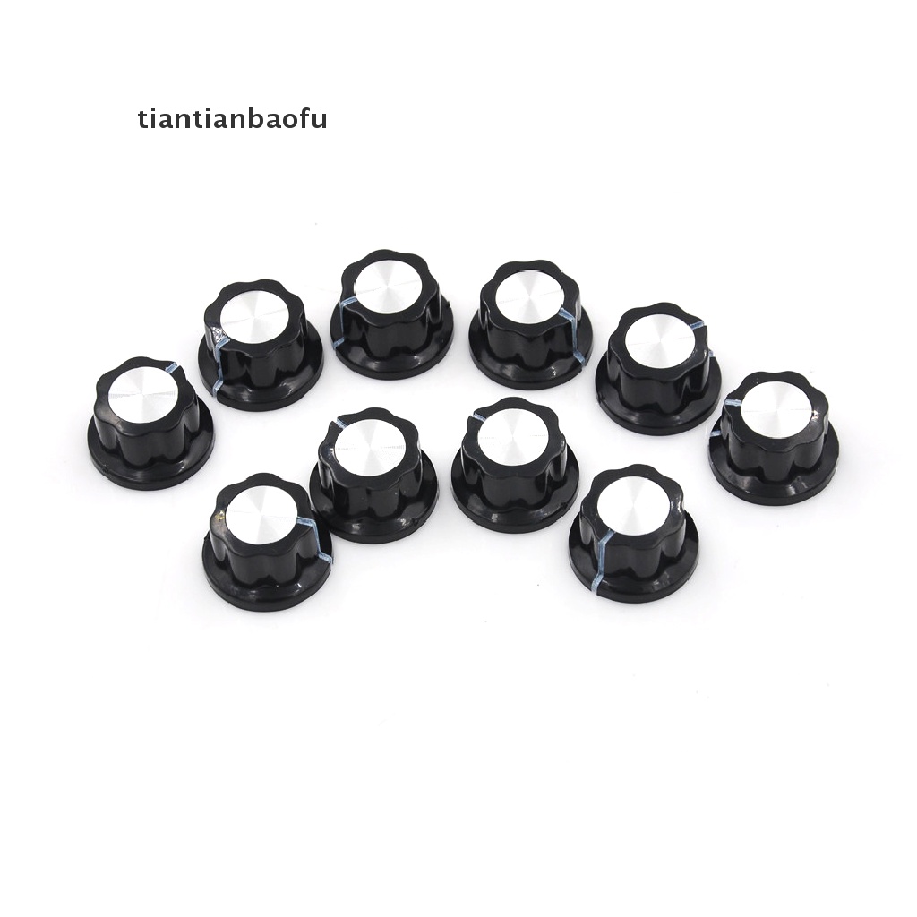 [tiantianbaofu] 10 Pcs Potentiometer Knob Rotary Control Turning Bakelite Knob Hole Dia 6mm Boutique