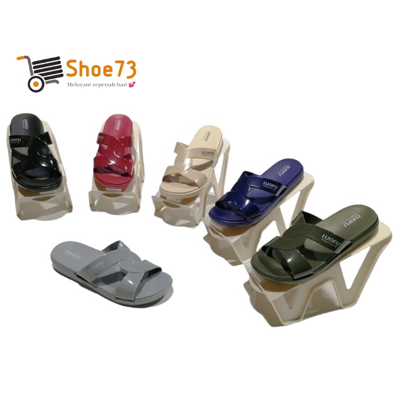 LUOFU E 7190 A3-K6CNEW SIZE 36-40 ORIGINAL l Sandal Selop jelly wanita l Sendal kokop cewek impor