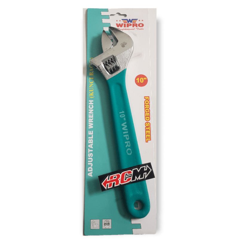 KUNCI BAGO INGGRIS ADJUSTABLE WRENCH SOFT HANDLE GANGGANG GRIP KARET 10IN 10 INCH 10 IN 10INCH ORI ORIGINAL WIPRO ASLI
