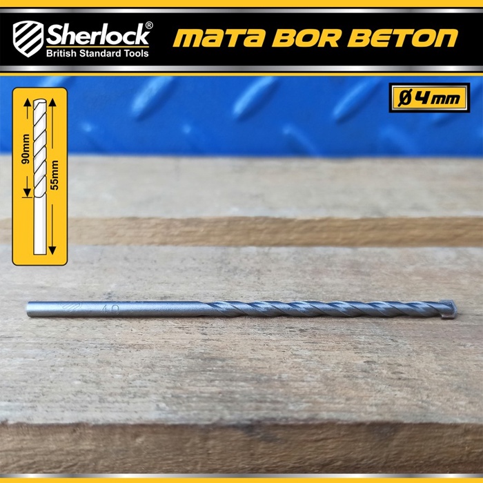 Mata Bor Beton TCT 4 mm Original Sherlock (Tungsten Carbide Tips)