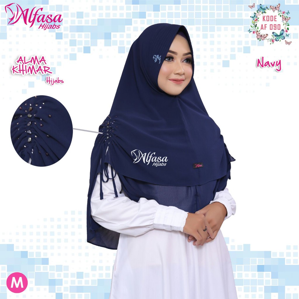 Gambar Alma Khimar 2 Layer Alfasa Hijab Shopee Indonesia Model