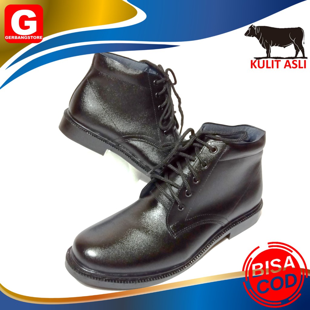 Sepatu PDH Resleting Pria Kulit Asli Sapi Kantor Dinas Sekolah Resmi Formal Big Size 38 sampai 47 ko