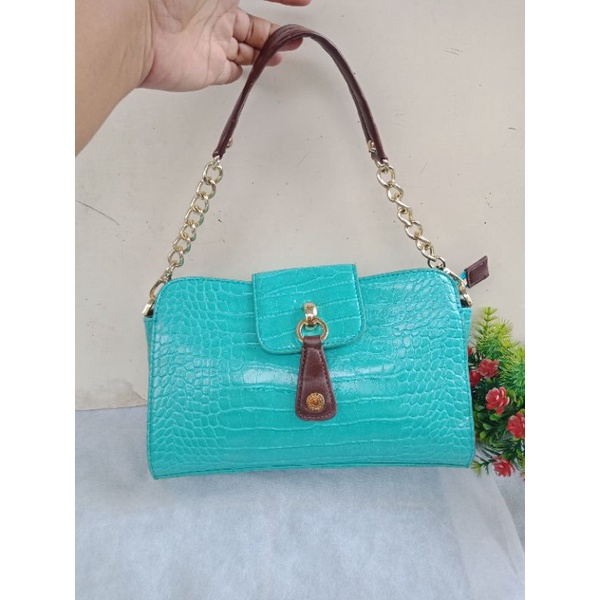 CAPACCI SHOULDER BAG TOSCA KULIT GLOSSY, SHOULDER BAG RANTAI,  PRELOVED CAPACCI,  PRELOVED SHOULDER 