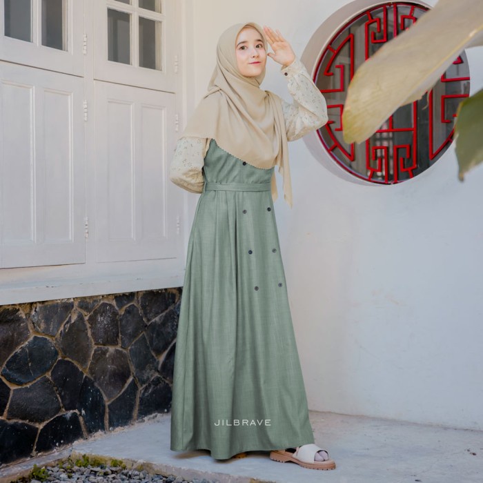 Sophie Overall Jilbrave Warna Stone Green - XS