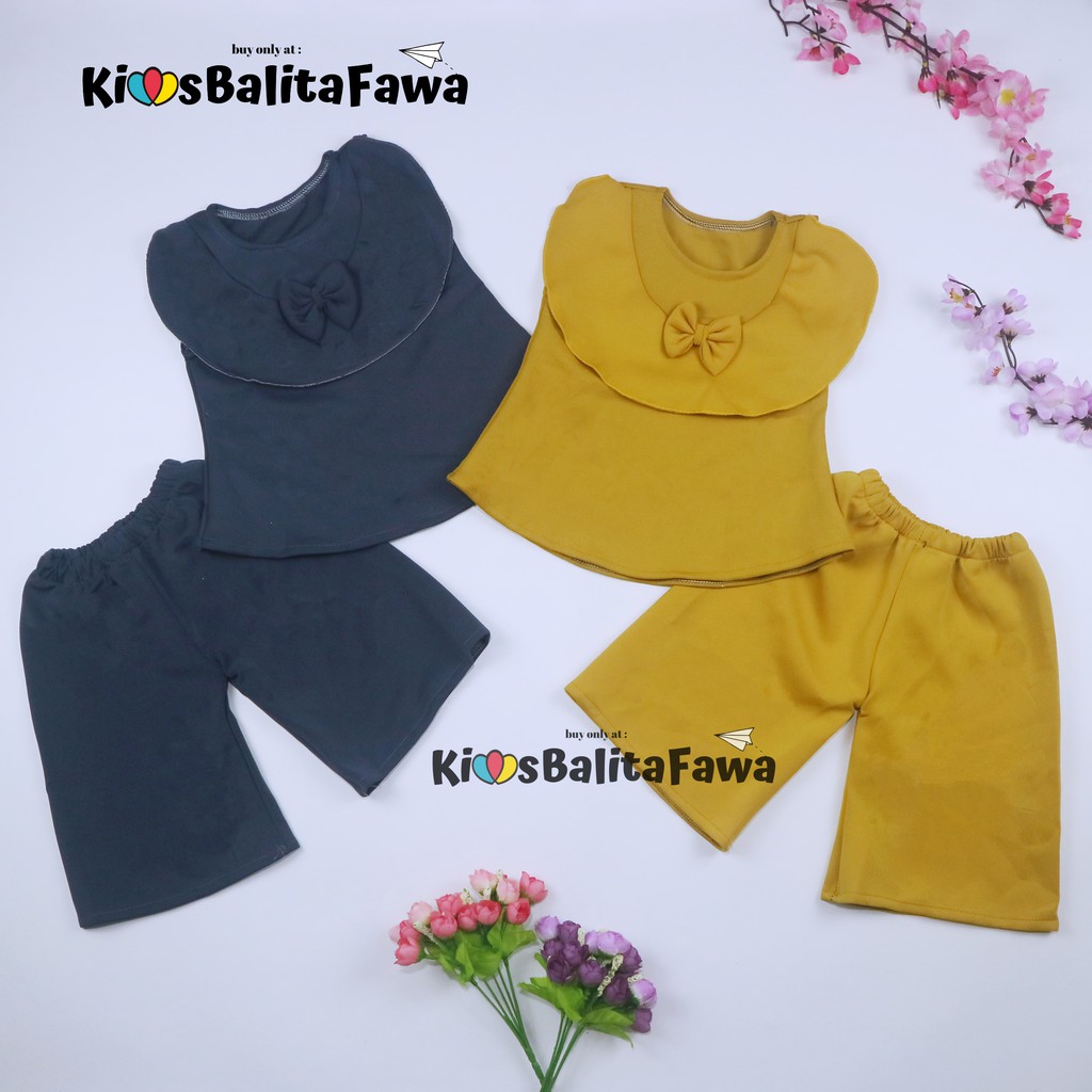 Setelan Intana Anak uk 3-4 Tahun / Set Atasan Bawahan Kulot Rok Baju Cewek Perempuan Import