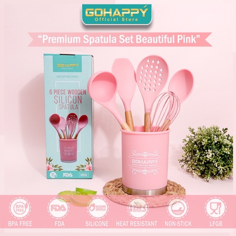 GOHAPPY - SPATULA SILICON 6 PCS SUTIL SET SENDOK MASAK 2025