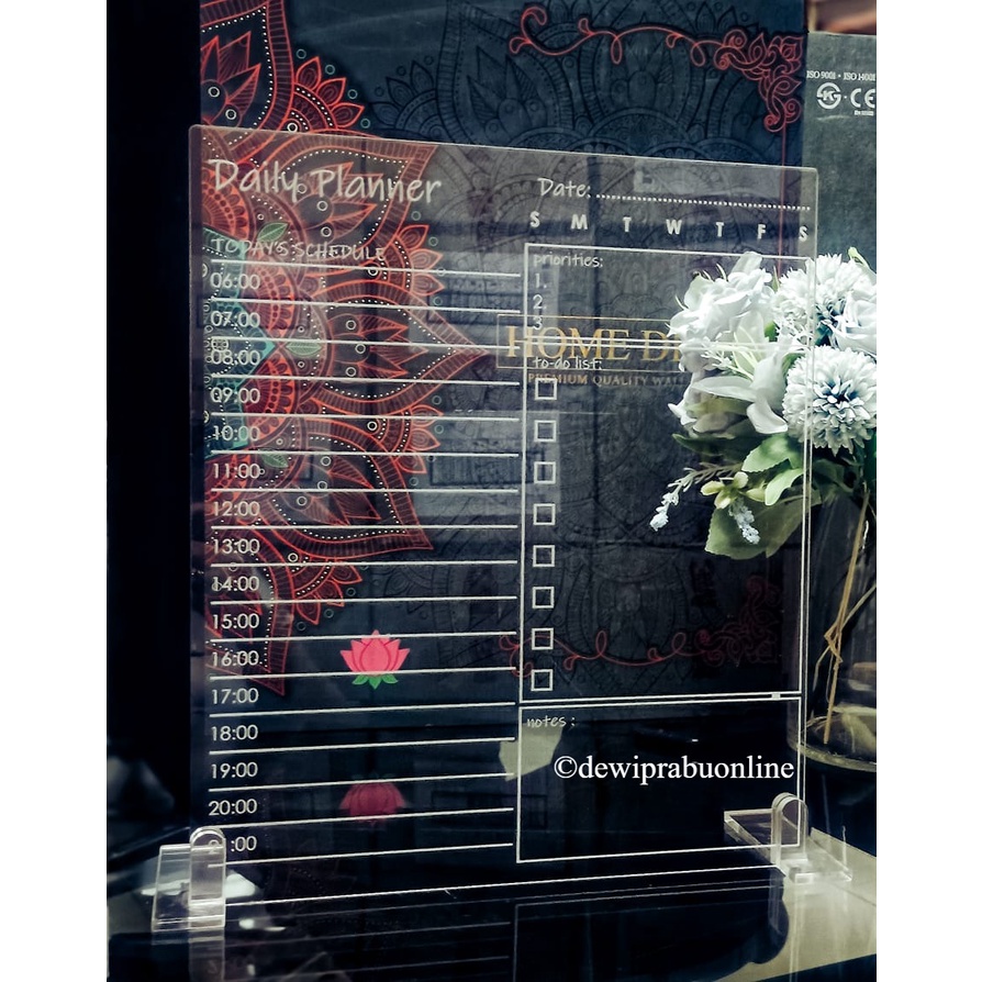 

Dialy Planner Schedule Akrilik Acrylic Custom Wall Planner Laser Grafir