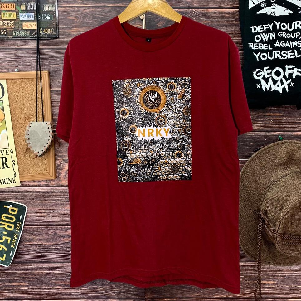 Top Produk.. kaos distro pria NRKY BATIK ready size M L XL baju kaos cowok atasan pria