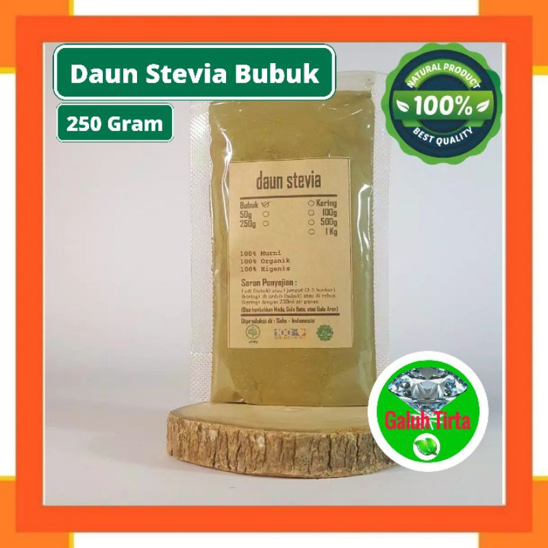 

DAUN STEVIA BUBUK 250 GRAM - Stevia Rebaudiana - MURNI - JSR - R